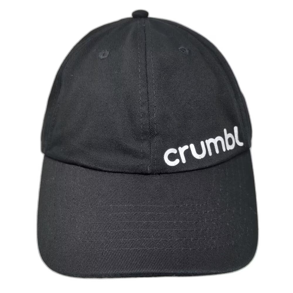 Crumbl Baseball Cap Black White OS Slideback Hat Adjustable Embroidered Logo